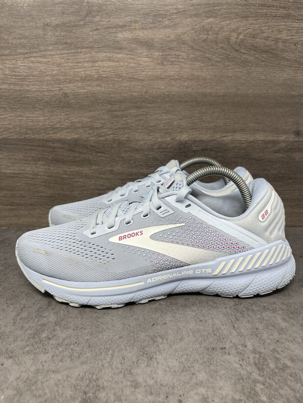 Brooks Adrenaline GTS 22 Blue Pink Size 9.5 Womens Running Walking Shoes